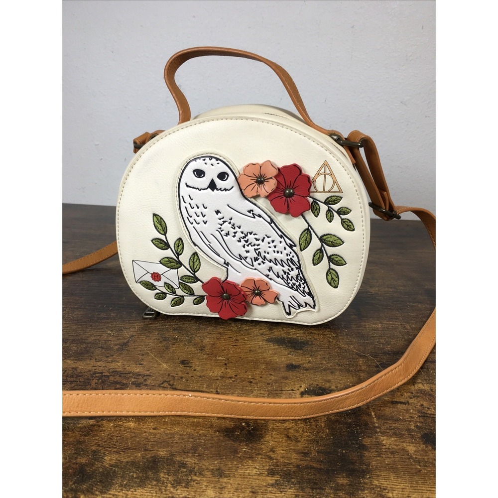 Loungefly Harry Potter Hedwig Owl Floral Crossbody Purse Shoulder Bag EUC